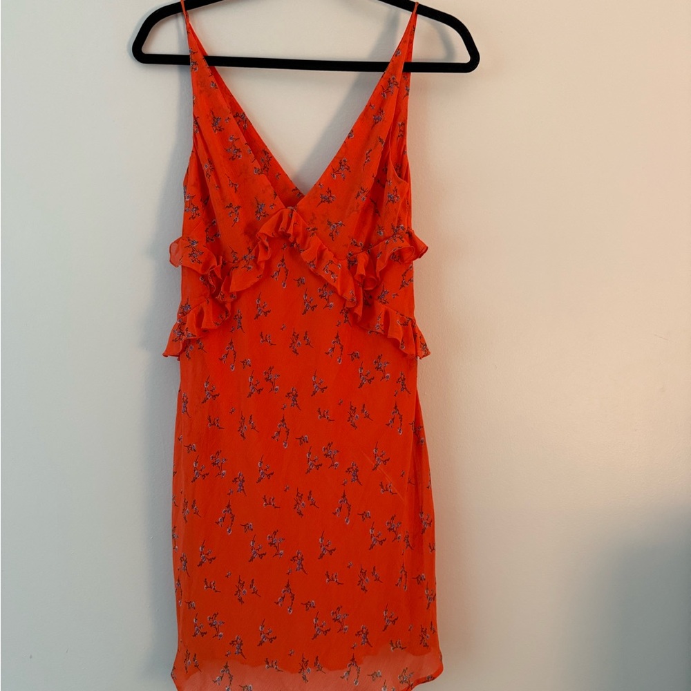 Urban Outfitters Orange Floral Mini Dress